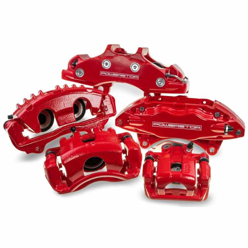 Power Stop 08-12 Ford F-250 Super Duty Rear Red Calipers w/Brackets - Pair