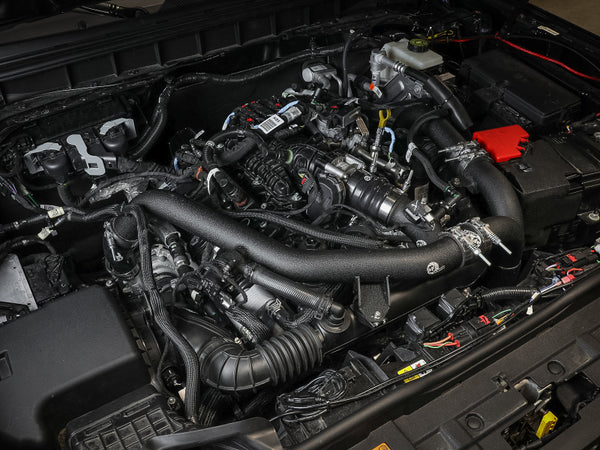 aFe 21-23 Ford Bronco V6-2.7Ltt BladeRunner Alum Hot &amp; Cold Charge Pipe Kit - Black