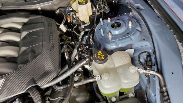 J&L 2024 Ford Mustang 5.0L Oil Separator 3.0 PCV Side - Black Anodized