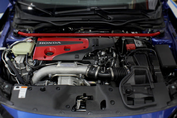 Perrin fits Honda Civic Type R / Si Front Strut Brace - Glossy Red w/ Black Feet