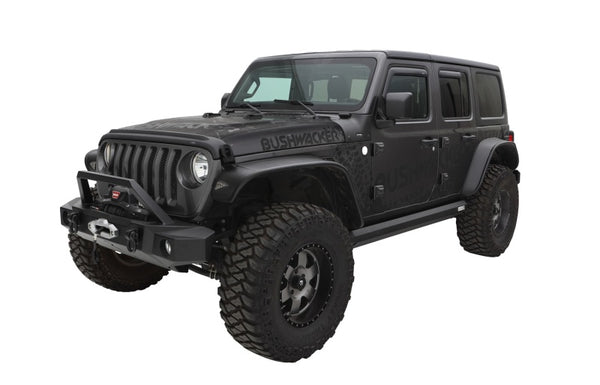 Bushwacker 2018+ fits Jeep Wrangler (JL) Unlimited Flat Style Flares 4pc - Black
