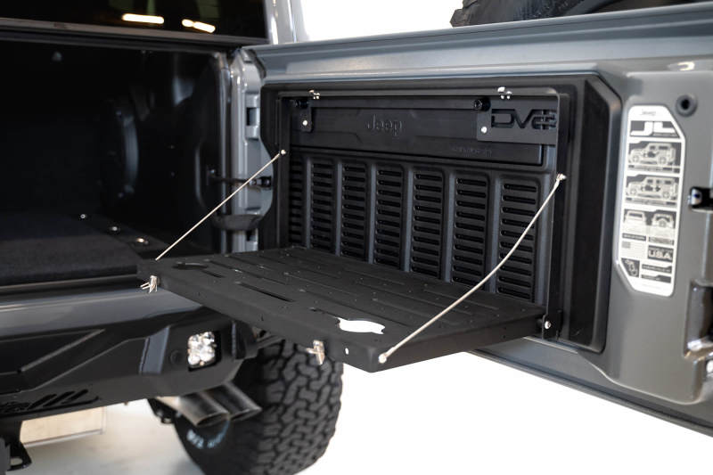 DV8 fits Jeep JL Tailgate Mounted Table (Trail Table) - Black