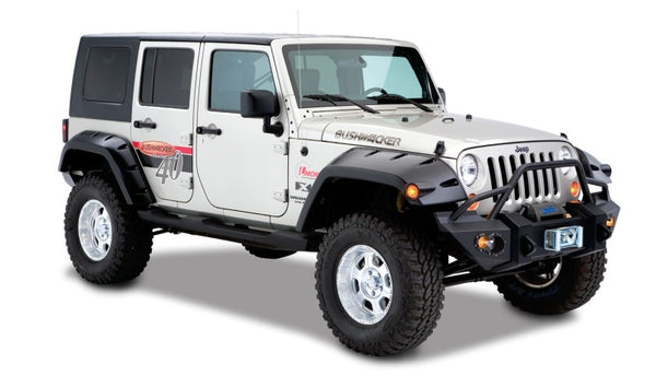 Bushwacker 07-18 fits Jeep Wrangler Unlimited Max Pocket Style Flares 2pc Extended Coverage - Black