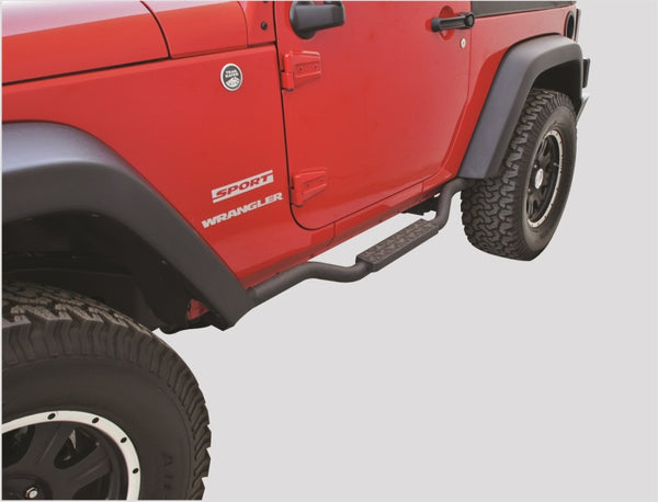 Rampage 2007-2018 fits Jeep Wrangler(JK) Side Bar Drop Step Slimline - Black