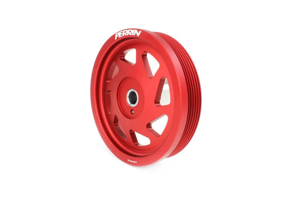 Perrin 19-21 fits Subaru fits WRX / 16-18 fits Forester Lightweight Crank Pulley (FA/FB Engines w/Large Hub) - Red