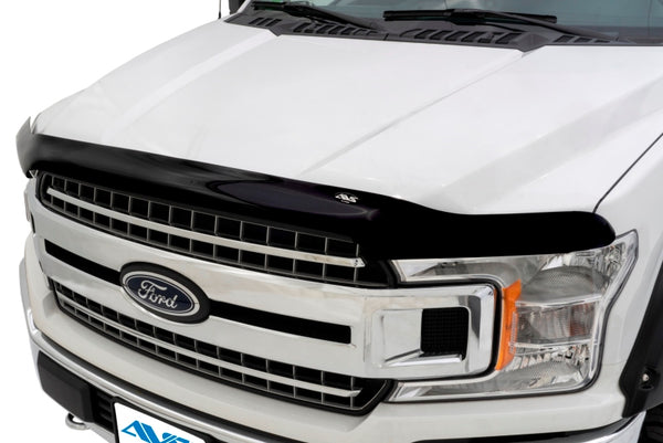 AVS 08-10 fits Ford F-250 (Behind Grille) Bugflector Deluxe 3pc Medium Profile Hood Shield - Smoke