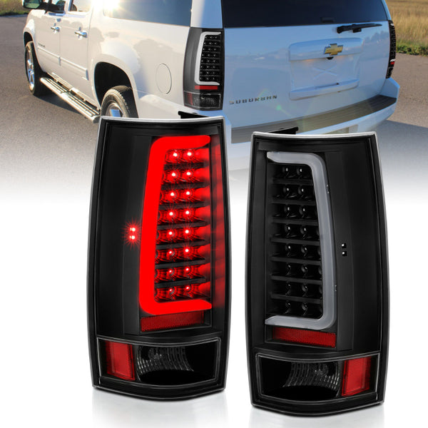 ANZO 2007-2014 fits Chevy Tahoe LED Taillight Plank Style Black w/Clear Lens