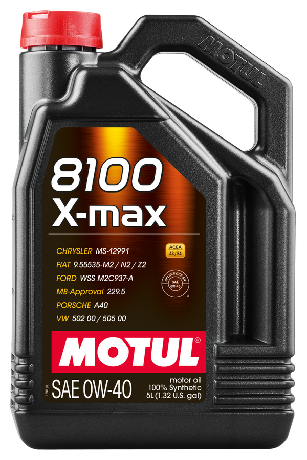 Motul 5L Synthetic Engine Oil 8100 0W40 X-MAX - fits Porsche A40