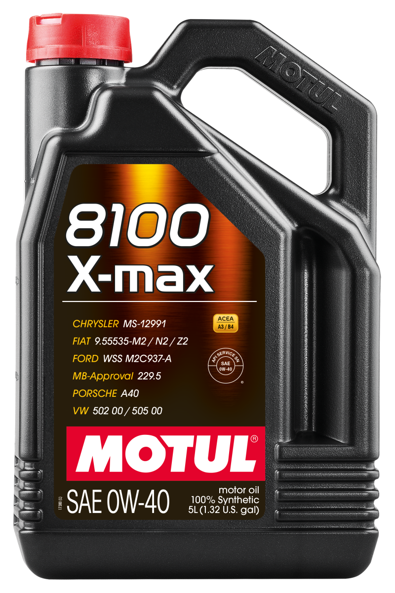 Motul 5L Synthetic Engine Oil 8100 0W40 X-MAX - fits Porsche A40