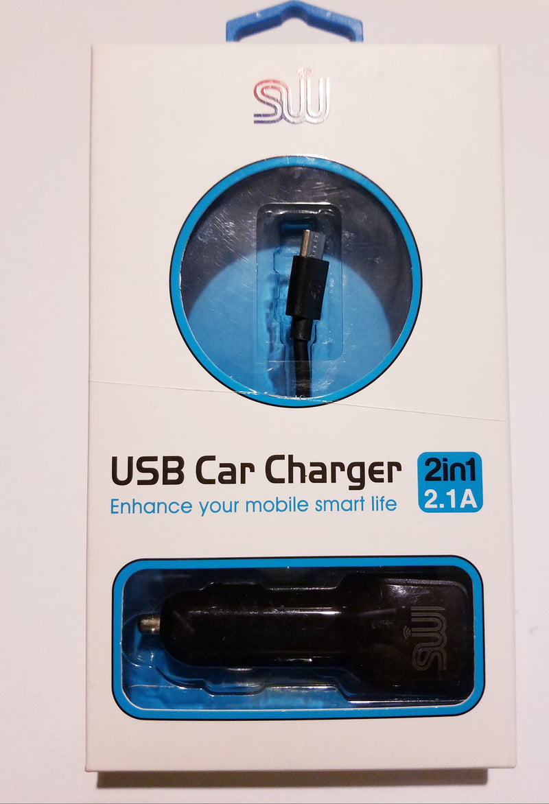 SW 2.1A USB Car Charger Black