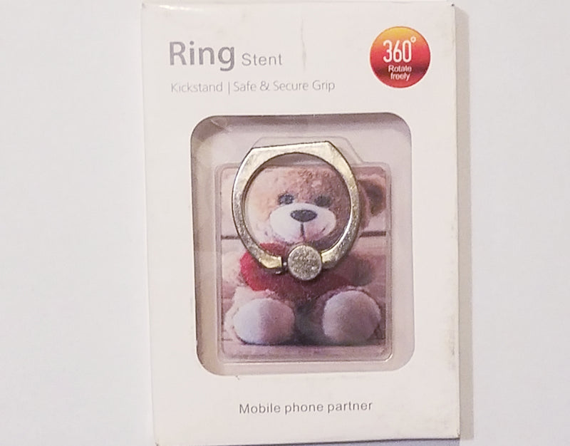 360 Degree Rotating Ring Stent Kickstand - Teddy Bear