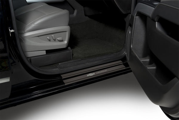 Putco 14-18 fits Chevy Silv LD - Crew Cab w/ fits Chevrolet Etching (8pcs) Black Platinum Door Sills