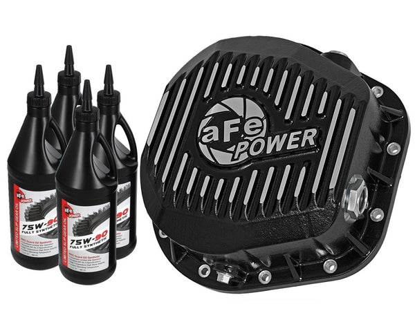 aFe Pro Series Rear Diff Cover Kit Black w/ Gear Oil 86-16 fits Ford F-250/F-350 V8 7.3L/6.0L/6.4L/6.7L