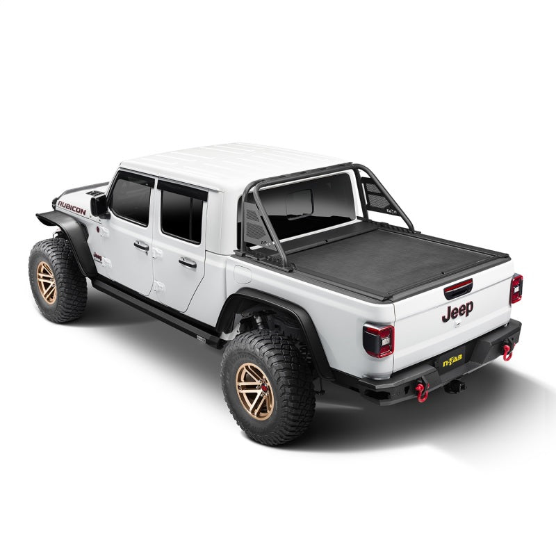 Rugged Ridge 20-22 fits Jeep Gladiator w/Trail Rail Sys Armis Tonneau Cover w/Max Track - Tex. Blk
