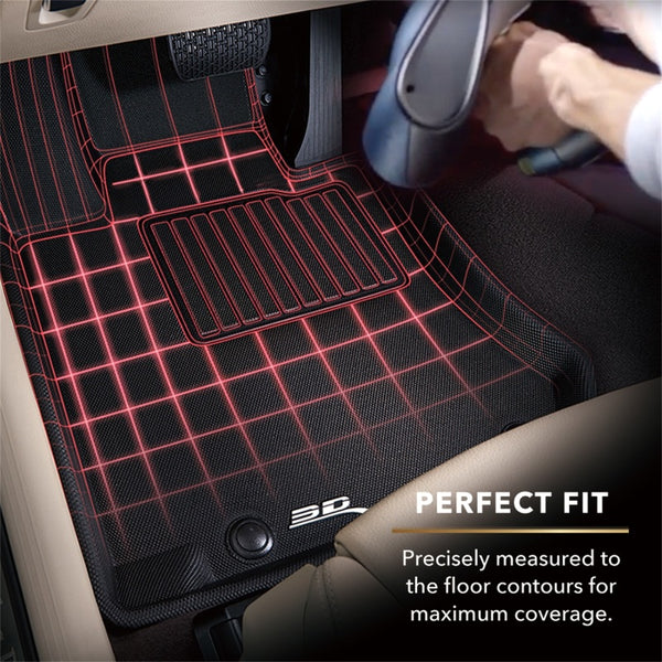3D MAXpider 2015-2020 fits Ford Mustang Kagu 1st Row Floormat - Black