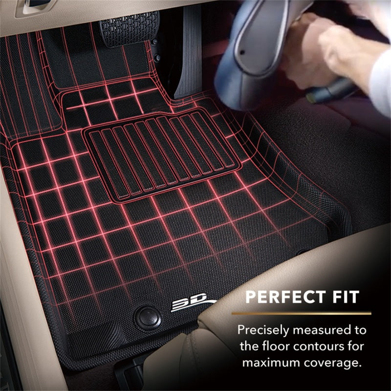 3D MAXpider 2017-2020 fits Audi Q7/Q8 Kagu 2nd Row Floormats - Black