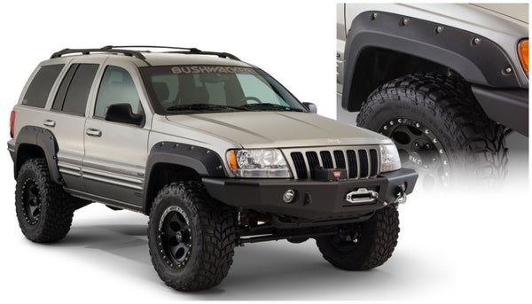 Bushwacker 99-04 fits Jeep Grand Cherokee Cutout Style Flares 4pc - Black