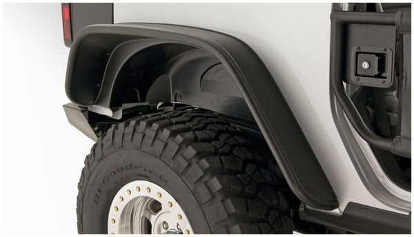 Bushwacker 07-18 fits Jeep Wrangler Flat Style Flares 2pc Fits 2-Door Sport Utility Only - Black
