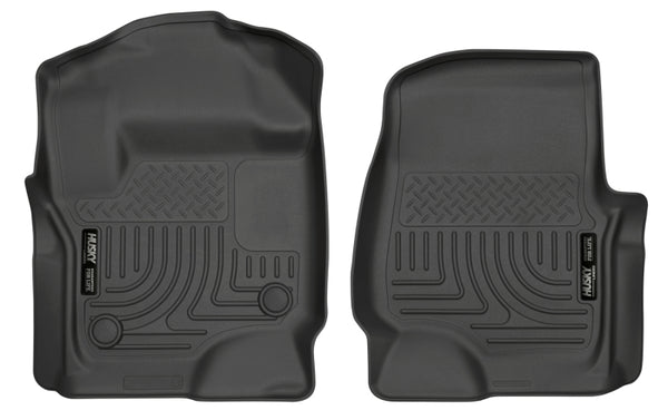 Husky Liners 2017 fits Ford Super Duty (Crew Cab / Super Cab) WeatherBeater Black Front Floor Liners