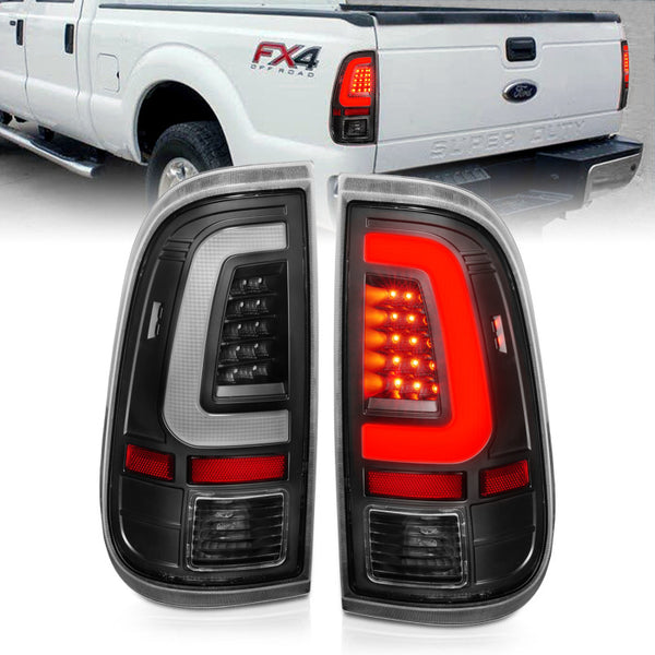 ANZO 2008-2016 fits Ford F-250 LED Taillights Black Housing Clear Lens (Pair)
