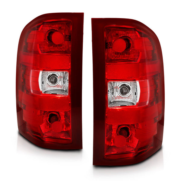 ANZO 2007-2013 fits Chevy Silverado Taillight Red/Clear Lens (OE Replacement)