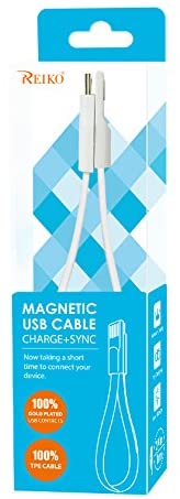 Reiko 48inch 8pin magnetic Charge + Sync USB cable - White