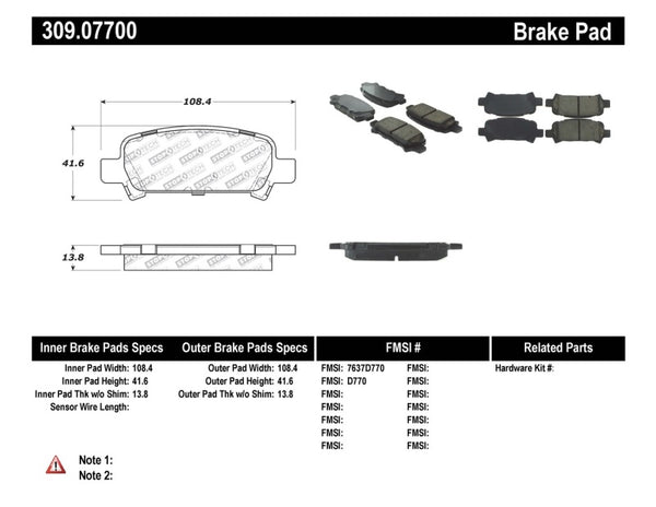 StopTech Performance 02-03 fits WRX Rear Brake Pads