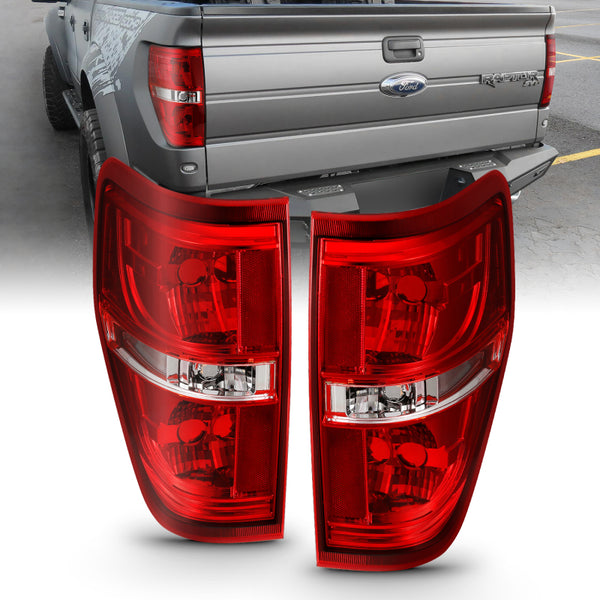 ANZO 2009-2014 fits Ford F-150 Euro Taillight Red/Clear (W/O Bulb)