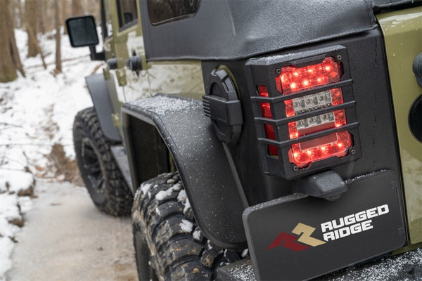 Rugged Ridge Rear Corner Kit Body Armor 4-Door 07-18 fits Jeep Wrangler JKU