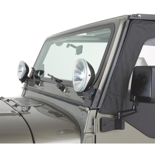 Rampage 1976-1983 fits Jeep CJ5 Windshield Hinge Light Bracket - Black