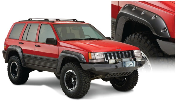 Bushwacker 93-98 fits Jeep Grand Cherokee Cutout Style Flares 4pc - Black
