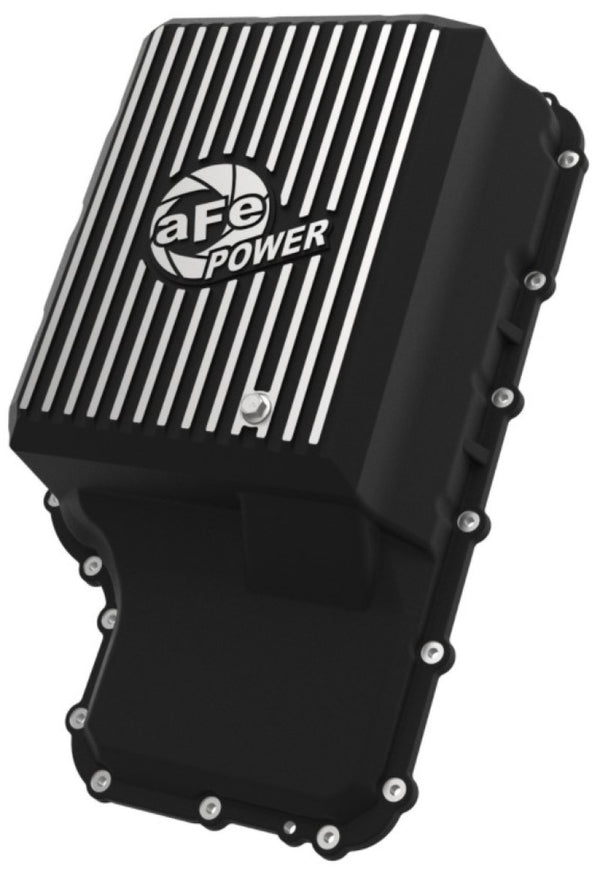 aFe 20-21 fits Ford Truck w/ 10R140 Transmission Pan Black POWER Street Series w/ Machined Fins