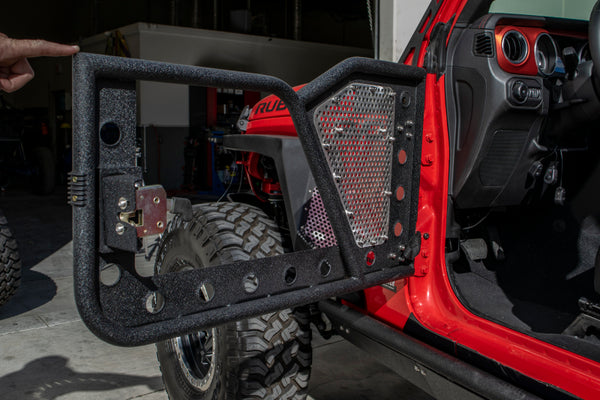 DV8 Offroad fits Jeep 18+ Wrangler JL / 20+ Gladiator JT Front Rock Doors w/ Perforated Aluminum Mesh
