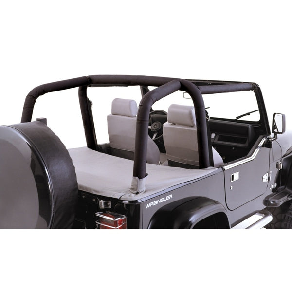 Rugged Ridge Roll Bar Cover Kit Black Denim 97-02 fits Jeep Wrangler