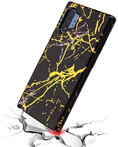 MyBat Fuse Hybrid Design Case for Samsung Galaxy Note 10 Plus Electroplated Black Marbling
