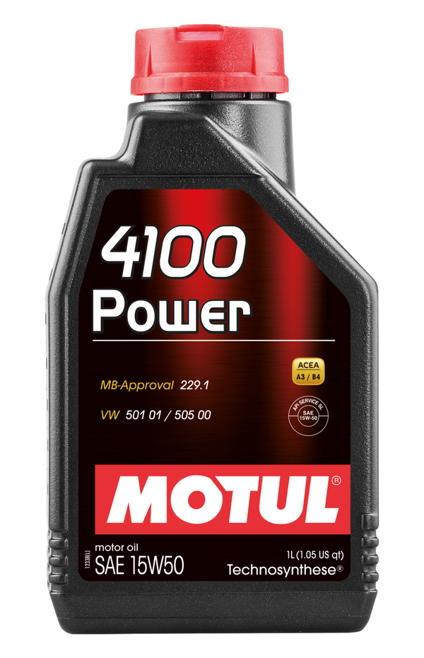 Motul 1L Engine Oil 4100 POWER 15W50 - fits VW 505 00 501 01 - MB 229.1