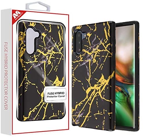 Mybat Fuse Hybrid Protector Cover for Samsung Galaxy Note 10 6.3 - Electroplated Black Marbling 