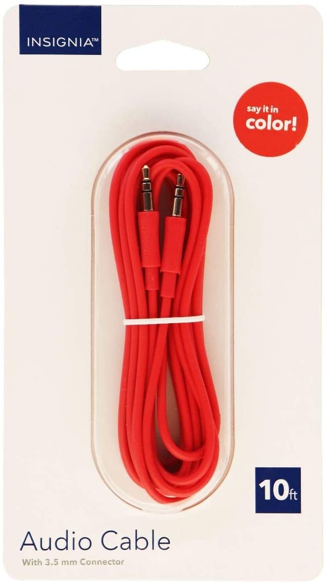 Insignia - 10' Audio Cable - Coral red
