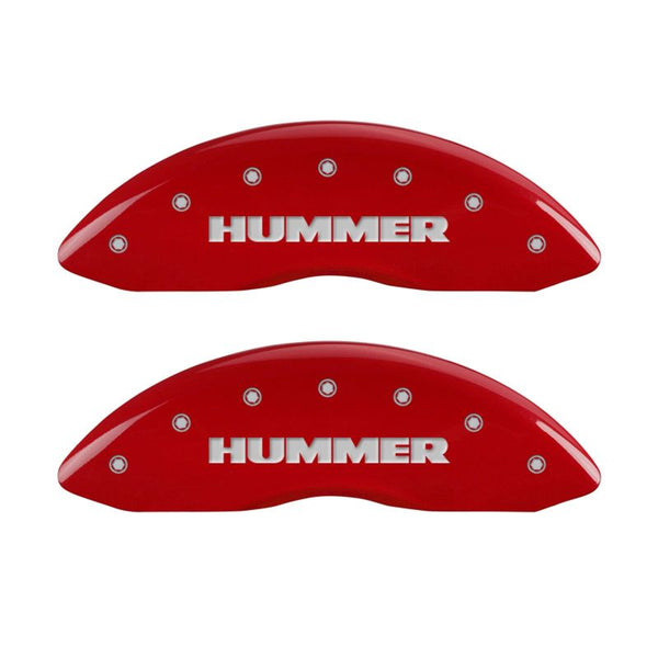 MGP 4 Caliper Covers Engraved Front & Rear fits Hummer Red finish silver ch
