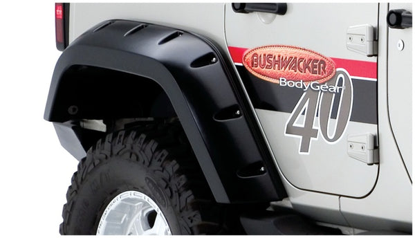 Bushwacker 07-18 fits Jeep Wrangler Unlimited Max Pocket Style Flares 2pc Extended Coverage - Black