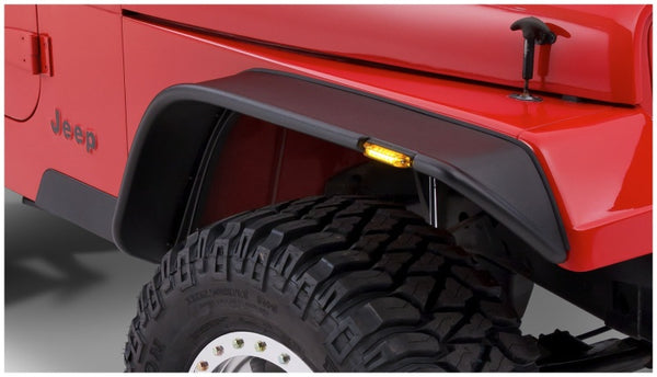 Bushwacker 87-95 fits Jeep Wrangler Flat Style Flares 2pc Excludes Renegade - Black