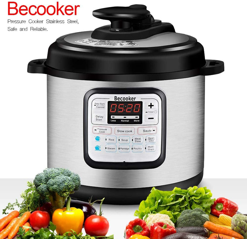 Becooker Electric Pressure Cooker | 5-in-1 Multi Function | Slow Cooker |Stainless Steel Pot | Pressure Cooker | 4 Quart