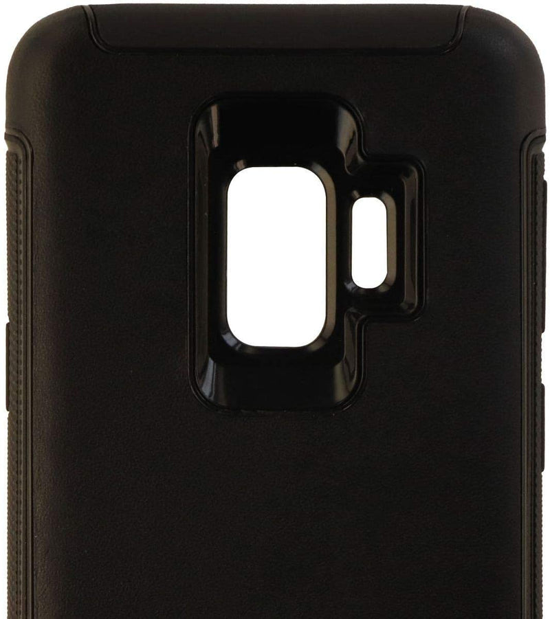 Granite Hybrid Genuine Leather Case Cover for Samsung Galaxy S9 - Black