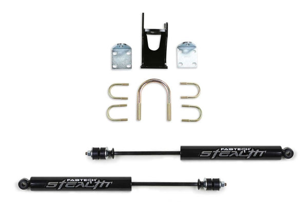 Fabtech 05-21 fits Ford F250/350 4WD Dual Stealth Steering Stabilizer Kit - Opposing Style