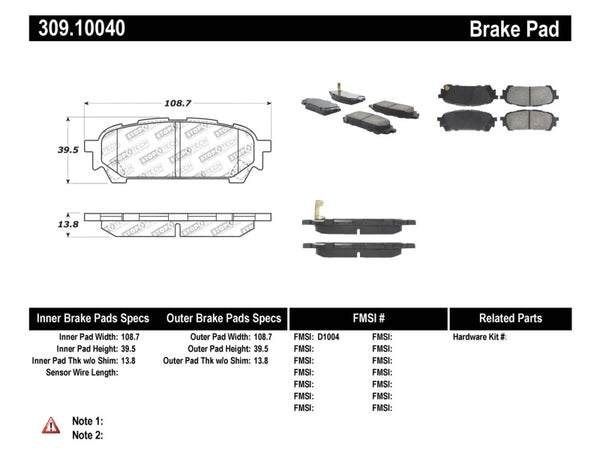 StopTech Performance 03-05 fits WRX Rear Brake Pads