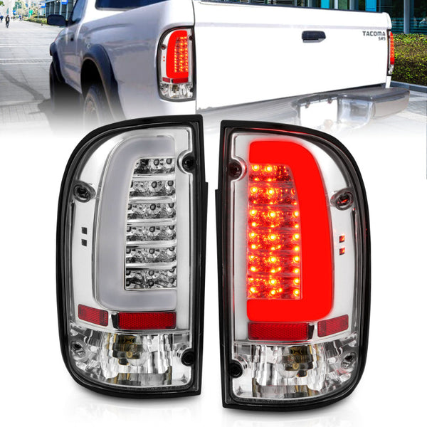 ANZO 1995-2004 fits Toyota Tacoma LED Taillights Chrome Housing Clear Lens (Pair)