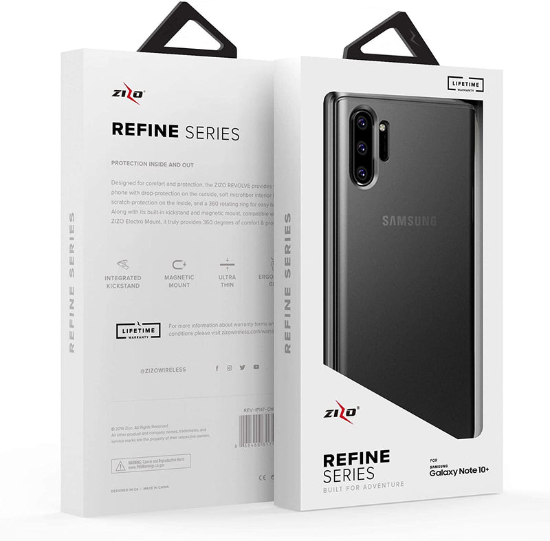 ZIZO Refine Series for Samsung Galaxy Note 10 Plus Ultra Slim Thin Case (Black/Smoke)