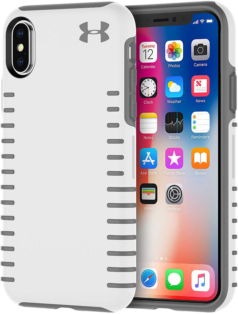 Under Armour UAIPH-011-WGR-V UA Protect Grip Case for iPhone Xs & iPhone X - White/Graphite