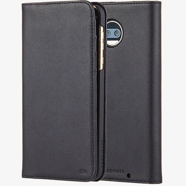 Case-Mate Leather Wallet Folio Case for Motorola Moto Z2 Force Edition - Black