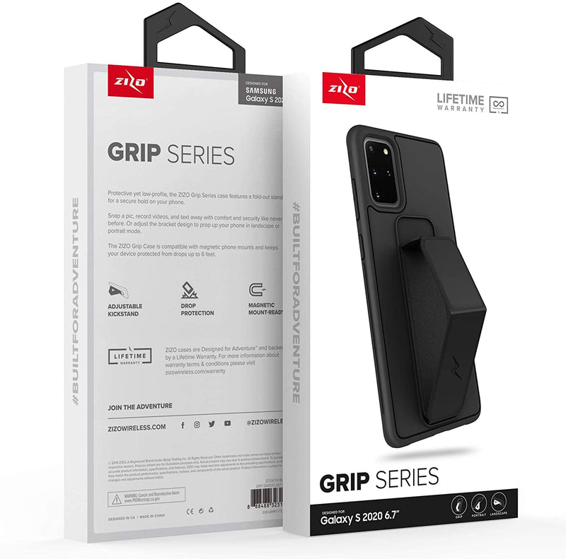 ZIZO Grip Series for Galaxy S20+ Case - Stealth Black